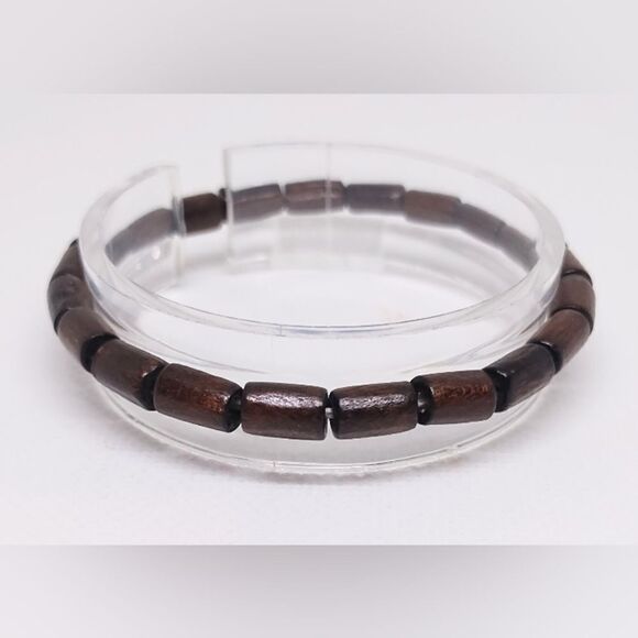 Men's bracelet beaded beads brown new e48 - Picture 1 of 1